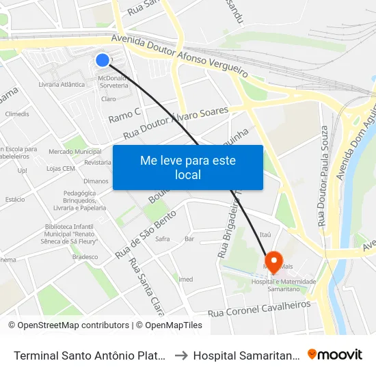 Plataforma: P3 Ponto: K to Hospital Samaritano de Sorocaba map