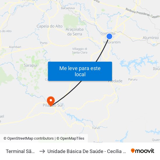 Terminal São Paulo to Unidade Básica De Saúde - Cecília Urias De Moura map