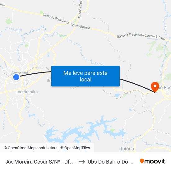 Av. Moreira Cesar S/Nº - Df. Padaria Real - to Ubs Do Bairro Do Marmeleiro map