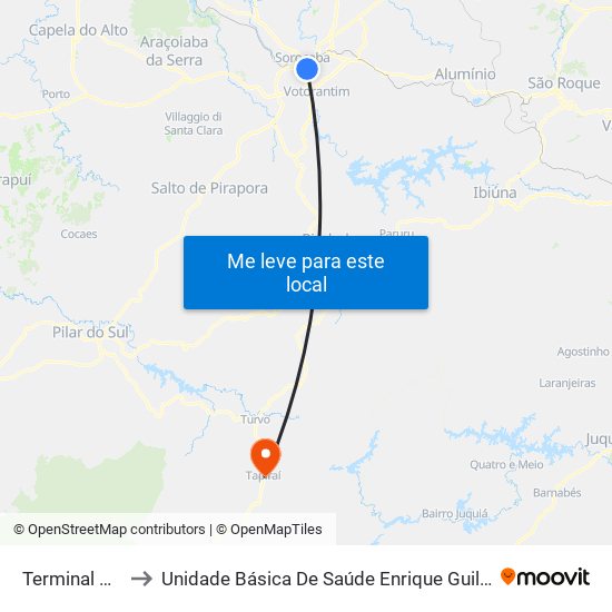 Terminal São Paulo to Unidade Básica De Saúde Enrique Guilherme Ernesto Marzeuski map