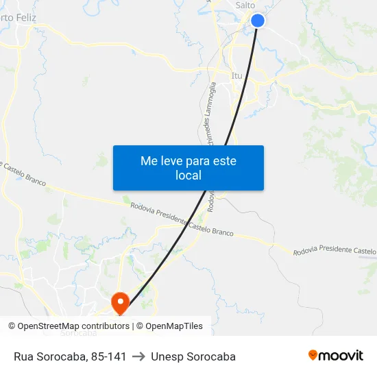Rua Sorocaba, 85-141 to Unesp Sorocaba map
