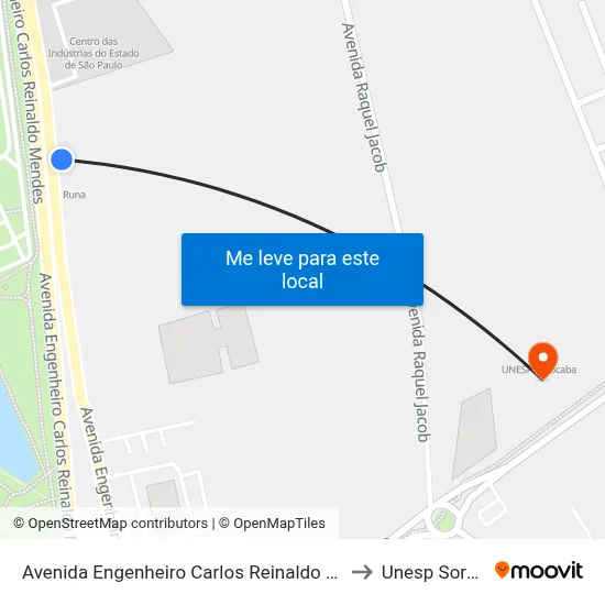 Avenida Engenheiro Carlos Reinaldo Mendes 3038 to Unesp Sorocaba map