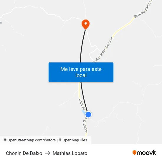Chonin De Baixo to Mathias Lobato map
