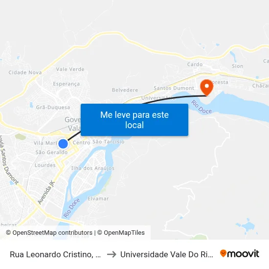 Rua Leonardo Cristino, 3650 | Impertubos to Universidade Vale Do Rio Doce - Campus II map