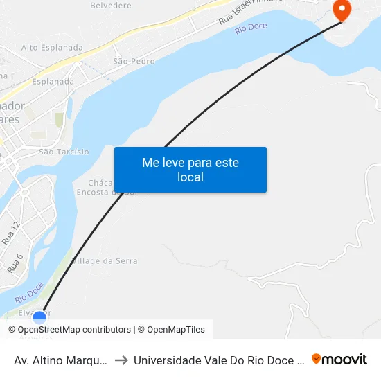 Av. Altino Marques, 763 to Universidade Vale Do Rio Doce - Campus II map