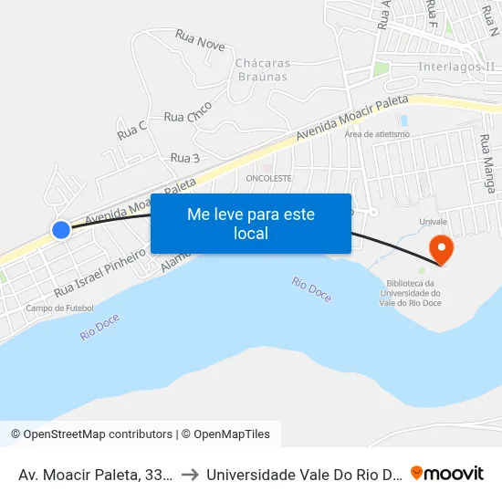 Av. Moacir Paleta, 335 | Passarela to Universidade Vale Do Rio Doce - Campus II map