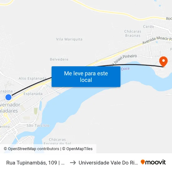 Rua Tupinambás, 109 | Assembleia De Deus to Universidade Vale Do Rio Doce - Campus II map