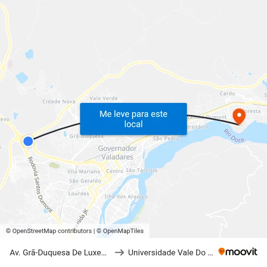 Av. Grã-Duquesa De Luxemburgo, 5971 | Funerária to Universidade Vale Do Rio Doce - Campus II map