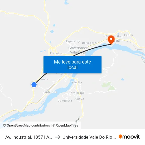 Av. Industrial, 1857 | Armazém Soares to Universidade Vale Do Rio Doce - Campus II map