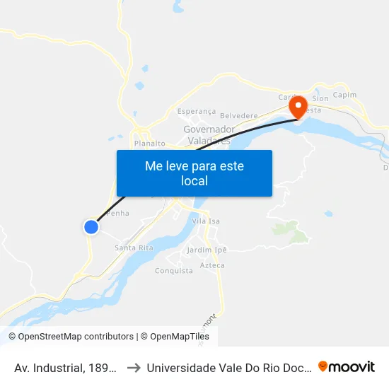 Av. Industrial, 1896 | Geloso to Universidade Vale Do Rio Doce - Campus II map