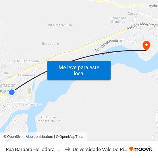 Rua Bárbara Heliodora, 167 | Barraca Do Léo to Universidade Vale Do Rio Doce - Campus II map