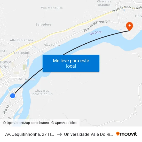 Av. Jequitinhonha, 27 | Igreja Presbiteriana to Universidade Vale Do Rio Doce - Campus II map