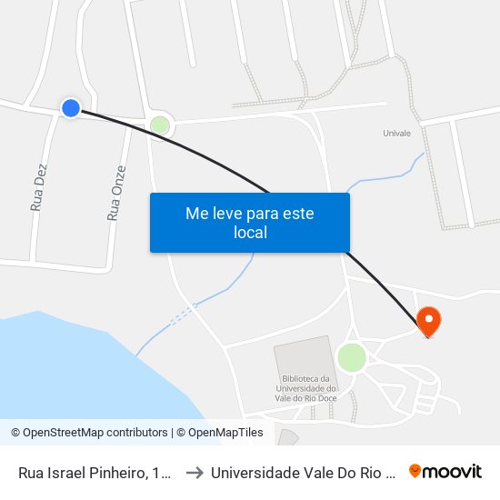 Rua Israel Pinheiro, 1701 | Arapucas to Universidade Vale Do Rio Doce - Campus II map