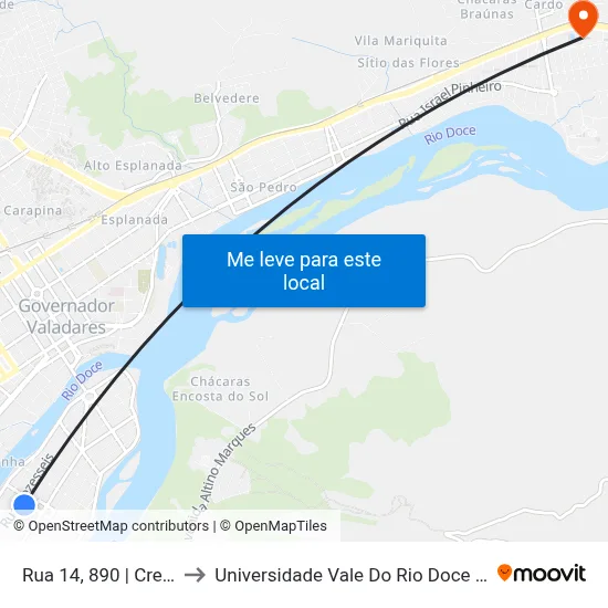 Rua 14, 890 | Creche to Universidade Vale Do Rio Doce - Ceu map