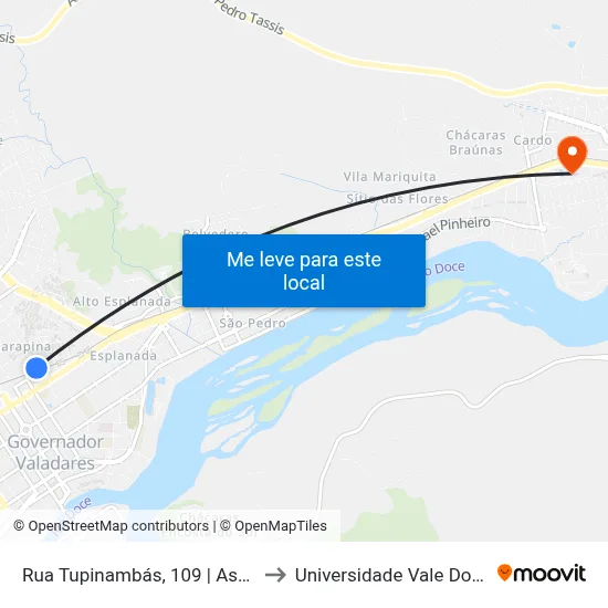 Rua Tupinambás, 109 | Assembleia De Deus to Universidade Vale Do Rio Doce - Ceu map