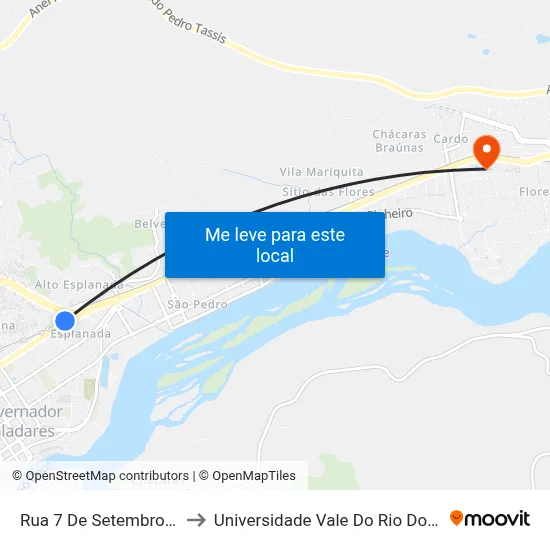 Rua 7 De Setembro, 1790 to Universidade Vale Do Rio Doce - Ceu map