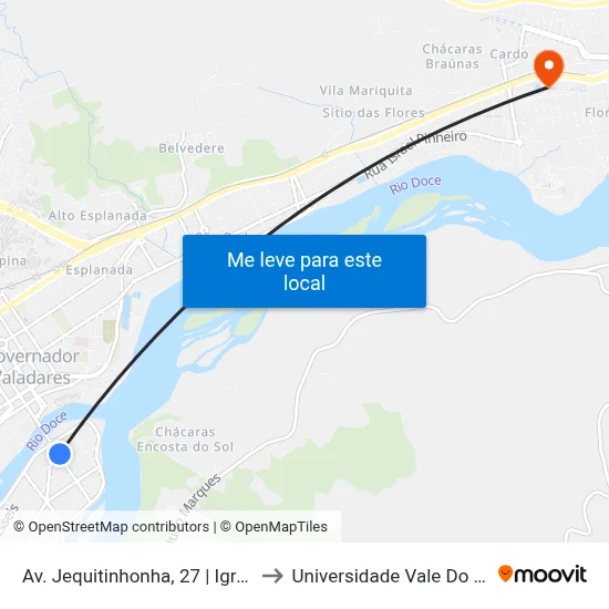 Av. Jequitinhonha, 27 | Igreja Presbiteriana to Universidade Vale Do Rio Doce - Ceu map