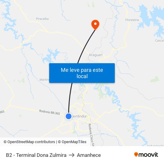 B2 - Terminal Dona Zulmira to Amanhece map