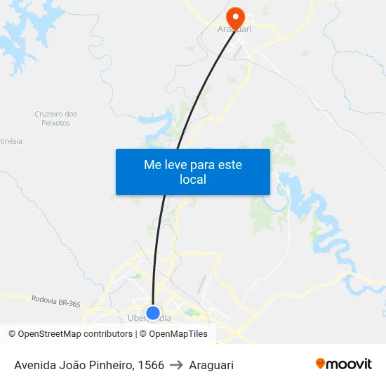 Avenida João Pinheiro, 1566 to Araguari map