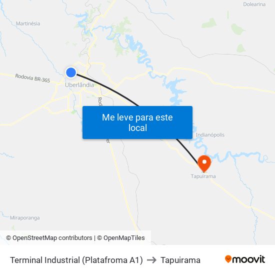 Terminal Industrial (Platafroma A1) to Tapuirama map