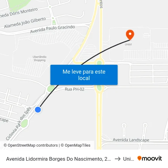 Avenida Lidormira Borges Do Nascimento, 2011 to Unitri map