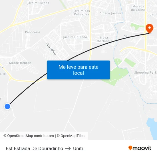 Est Estrada De Douradinho to Unitri map