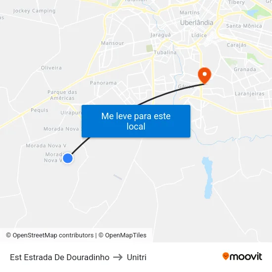 Est Estrada De Douradinho to Unitri map