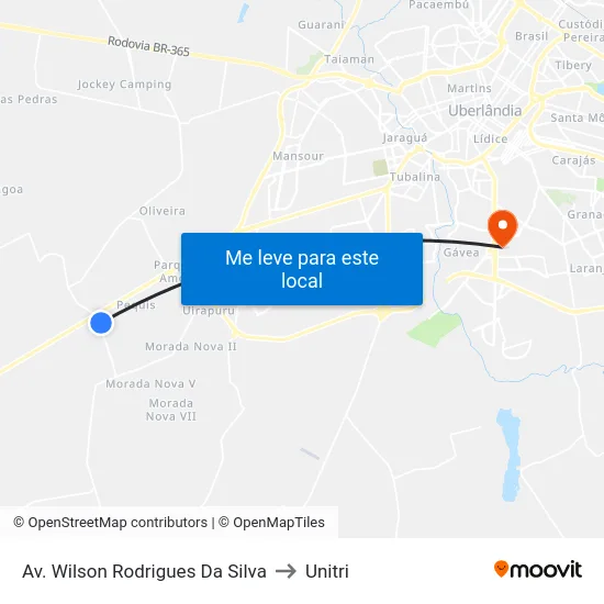 Av. Wilson Rodrigues Da Silva to Unitri map