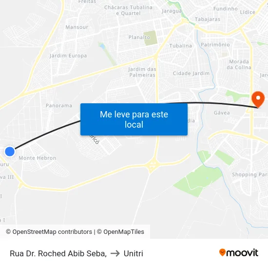 Rua Dr. Roched Abib Seba, to Unitri map