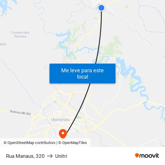 Rua Manaus, 320 to Unitri map