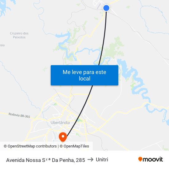 Avenida Nossa Sʳª Da Penha, 285 to Unitri map