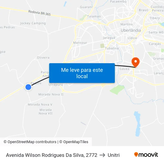 Avenida Wilson Rodrigues Da Silva, 2772 to Unitri map