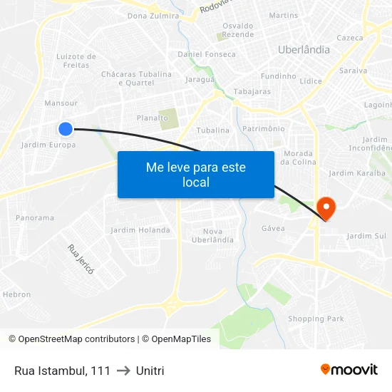 Rua Istambul, 111 to Unitri map