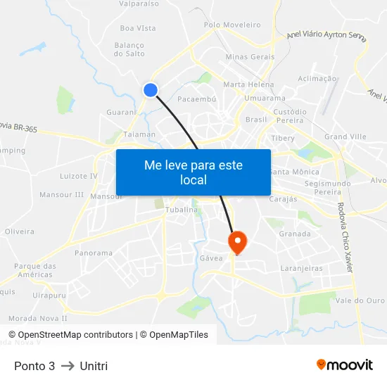 Ponto 3 to Unitri map
