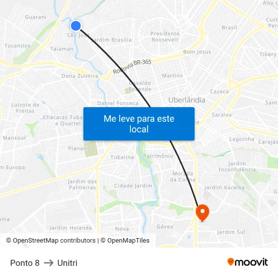 Ponto 8 to Unitri map