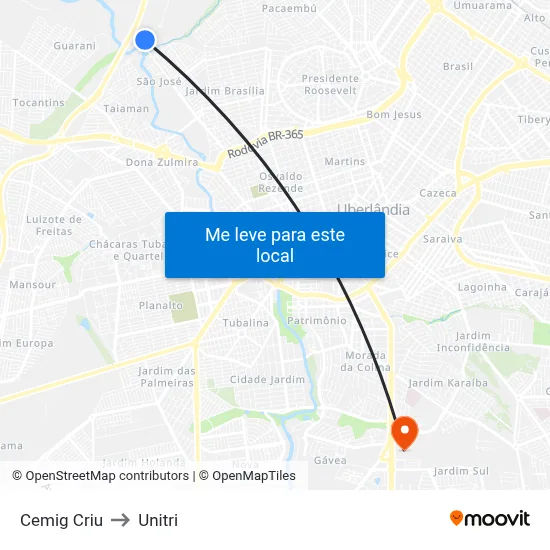 Cemig Criu to Unitri map
