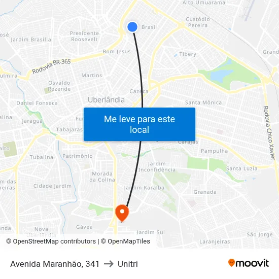 Avenida Maranhão, 341 to Unitri map