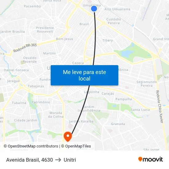 Avenida Brasil, 4630 to Unitri map