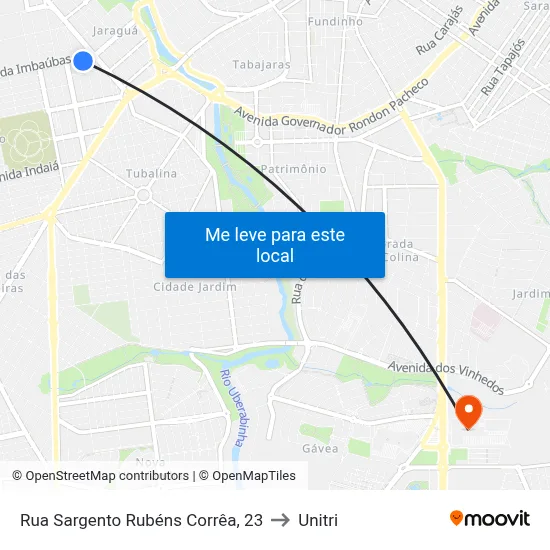 Rua Sargento Rubéns Corrêa, 23 to Unitri map