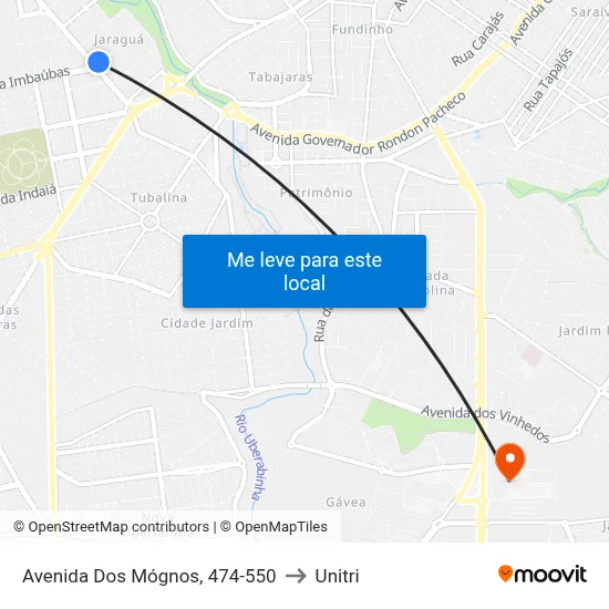Avenida Dos Mógnos, 474-550 to Unitri map