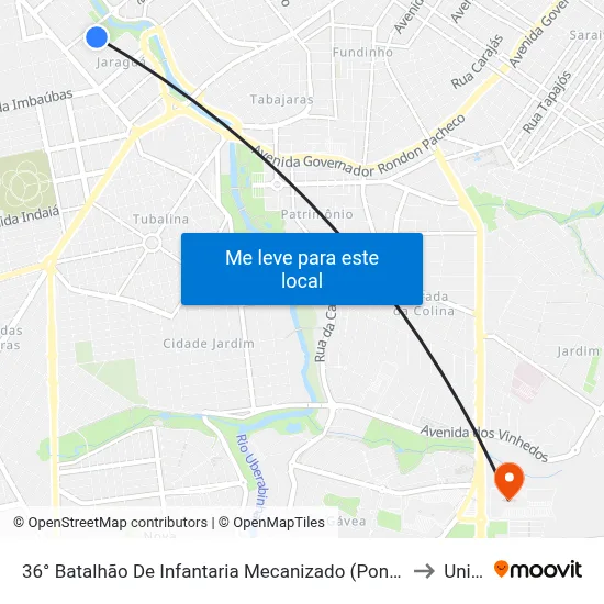 36° Batalhão De Infantaria Mecanizado (Ponto 3) to Unitri map