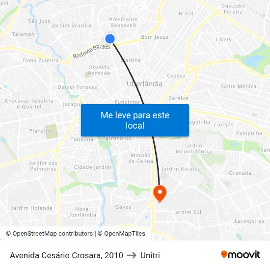Avenida Cesário Crosara, 2010 to Unitri map