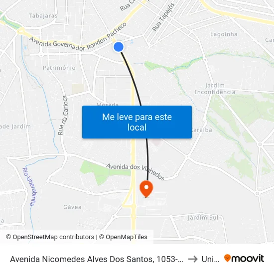 Avenida Nicomedes Alves Dos Santos, 1053-1115 to Unitri map