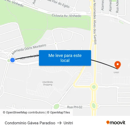 Condomínio Gávea Paradiso to Unitri map