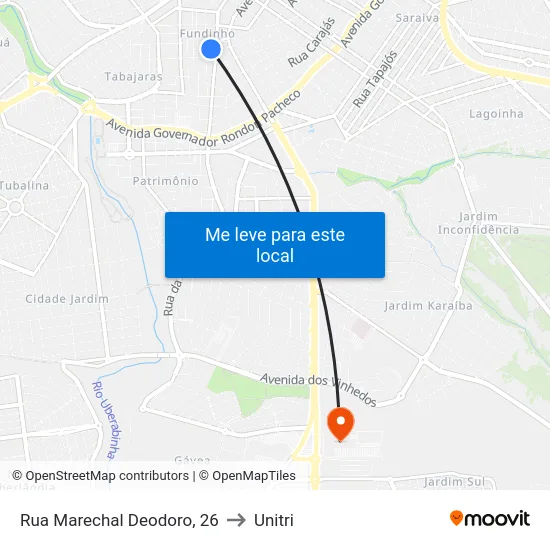 Rua Marechal Deodoro, 26 to Unitri map
