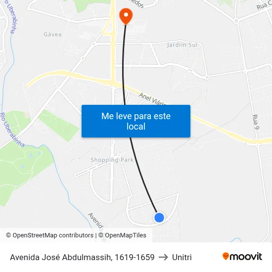 Avenida José Abdulmassih, 1619-1659 to Unitri map