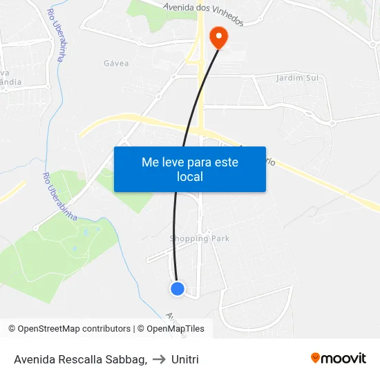 Avenida Rescalla Sabbag, to Unitri map