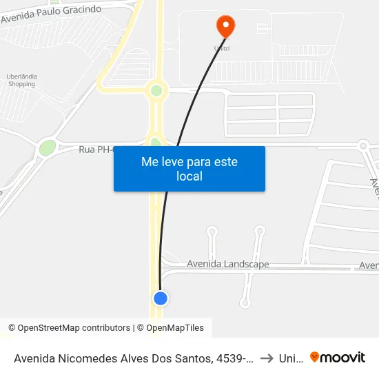 Avenida Nicomedes Alves Dos Santos, 4539-7733 to Unitri map