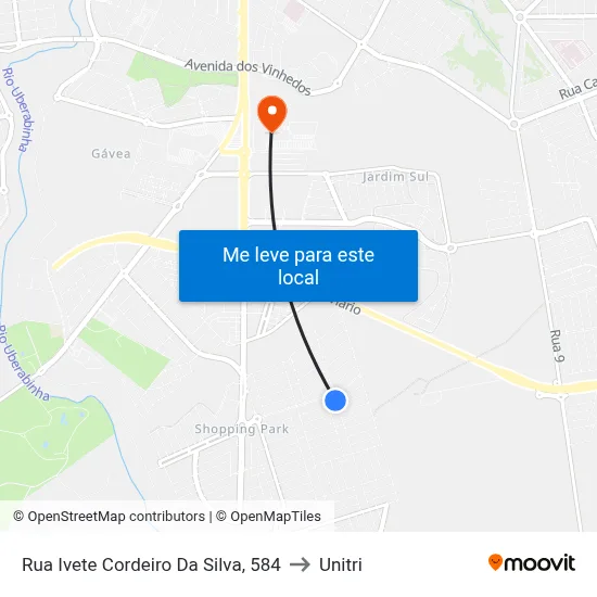 Rua Ivete Cordeiro Da Silva, 584 to Unitri map