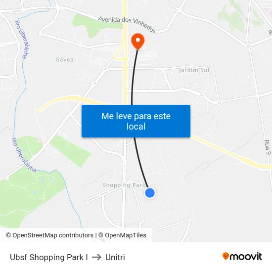 Ubsf Shopping Park I to Unitri map
